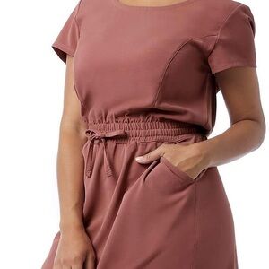 Rust Short Sleeve Dress with Pockets